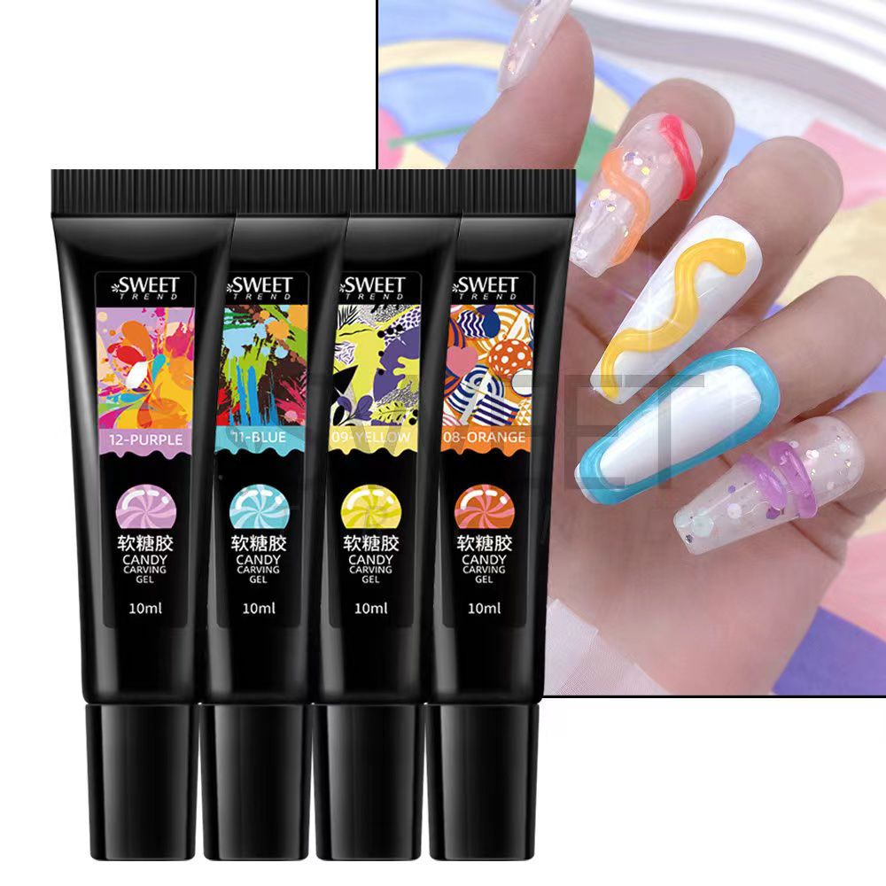 New 4D Candy Carving Jelly Gel Carved 10ml / Carving Candy Jelly Gel Nail Art 10ml Carved 5D Gel Jelly Korea Style / Candy Carving Gel