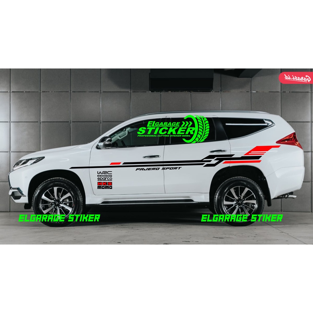 Stiker mobil pajero sport stiker body samping pajero sport cutting stiker striping variasi mobil paj