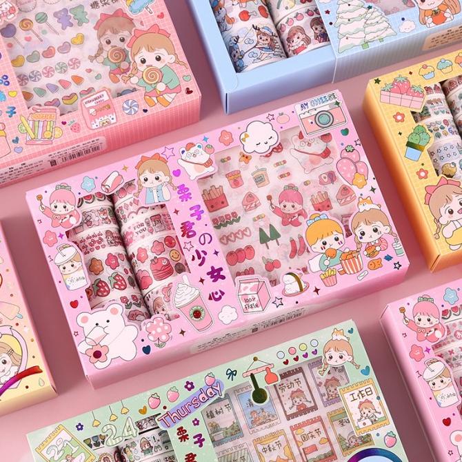 

Stiker 1 Set Box 10 X 10 Karakter Lucu + Roll Stiker