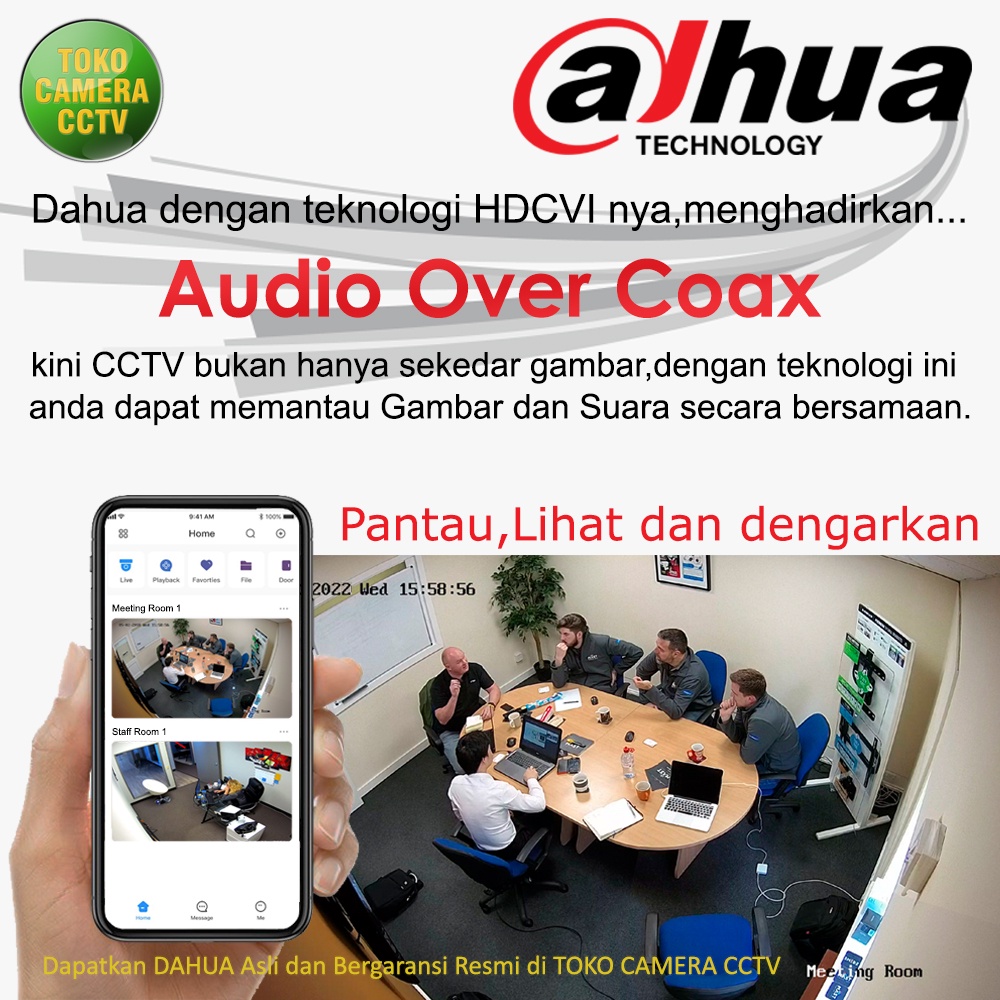 PAKET CCTV DAHUA 8MP AUDIO 8 CHANNEL 6 KAMERA