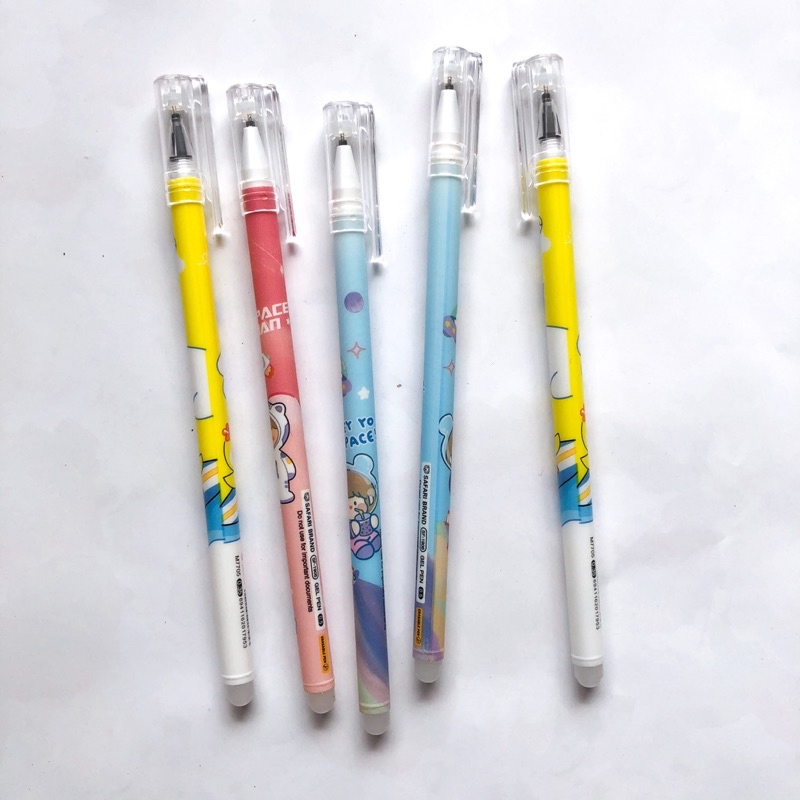 (12 Pcs) Pen Hapus Gel Pen Erasable Karakter Lucu Animasi Fancy