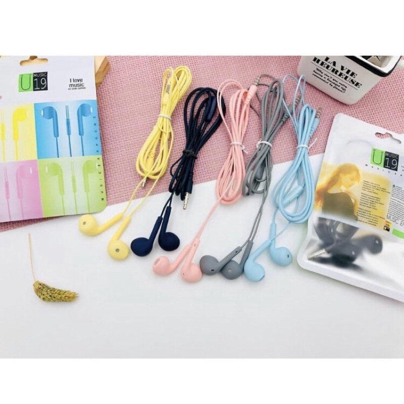 PROMO TERMURAH HANDSFREE U19 MACCARON / EARPHONE MACAROON MATTE COLOW HIFI EXTRA BASS / HEADSET MACA