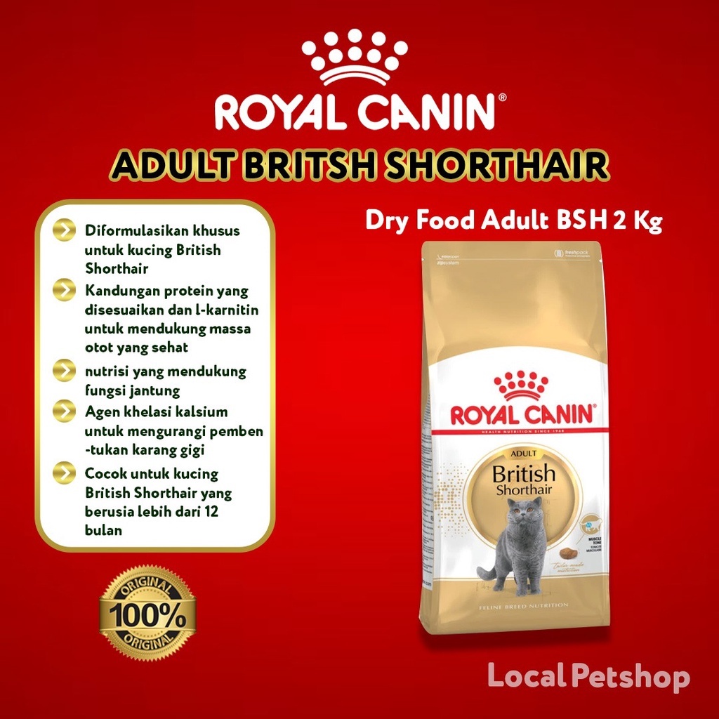 Royal Canin Adult British Shorthair 2KG Makanan Kucing Dewasa Dry original