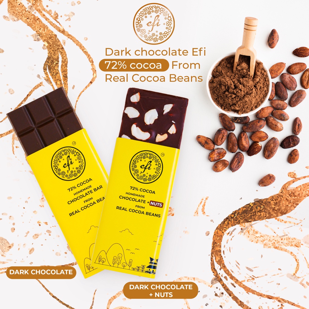 ✅ Healthy Chocolate Efi | 100% Premium Real Cocoa Bean | Coklat Efi