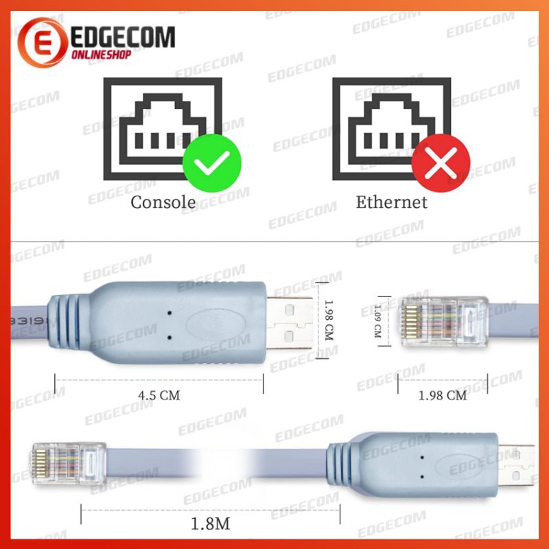 Kabel Console FTDI USB to RJ45 kabel Cisco Console 1,8 Meter