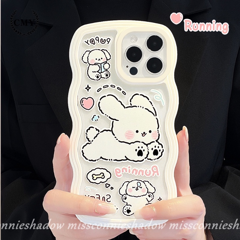 Realme 10 9i 8I C33 C30 9Pro+ 7 C11 C25Y 7I 8 5i 6i C25s C12 C21Y C35 C15 C20 C25 C3 C20A 5 C2 5s Shockproof Cute Puppy Cartoon Running Pochacco Wavy Edge Soft TPU Phone Back Cover