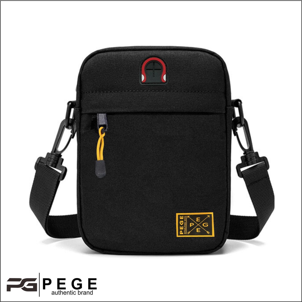 Tas Selempang Bahu PEGE Mensa Slingbag Pria Polos Hitam - PG 8937