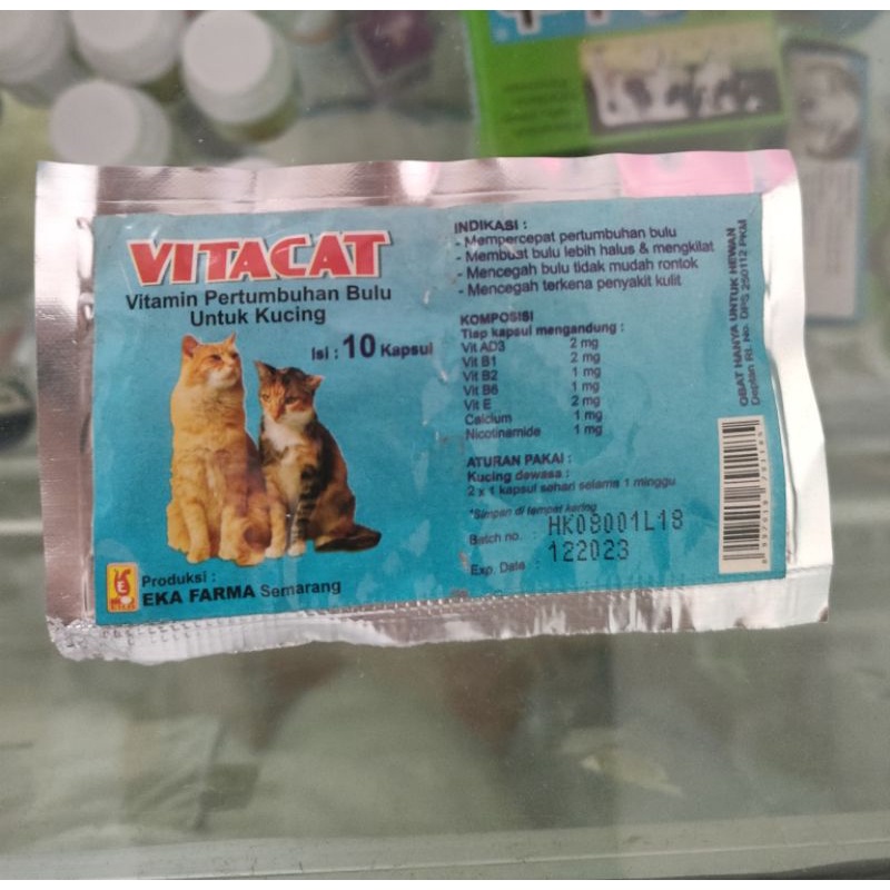 Vitacat Kapsul Vitamin Penumbuh Bulu Pelebat Bulu Kucing Anjing