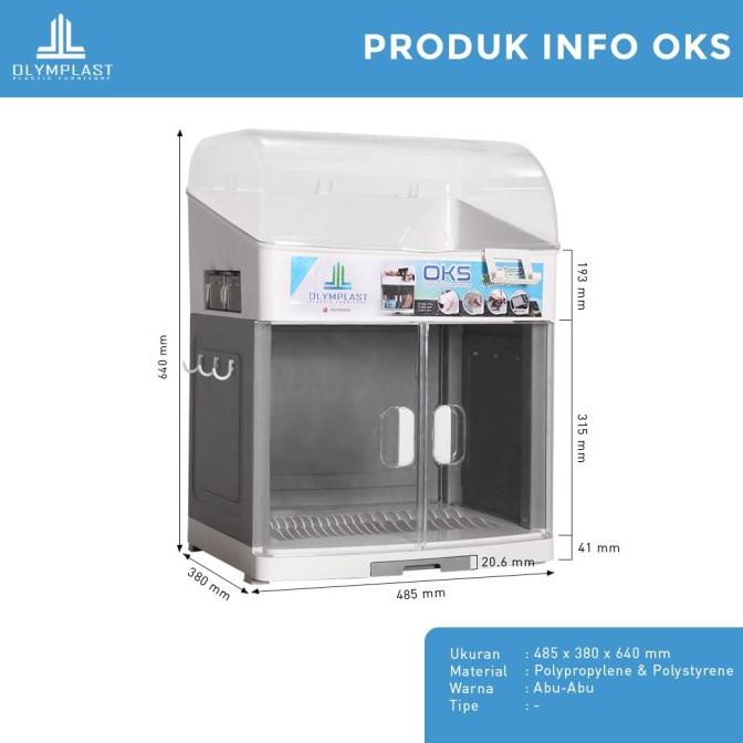 Rak Piring / Lemari Piring Plastik Dengan Tutup - Olymplast OKS stock ready