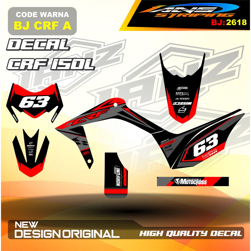 STICKER DECAL CRF 150L / DECAL STICKER CRF TRAIL FULL BODY / STRIPING CRF DESAIN TERBARU