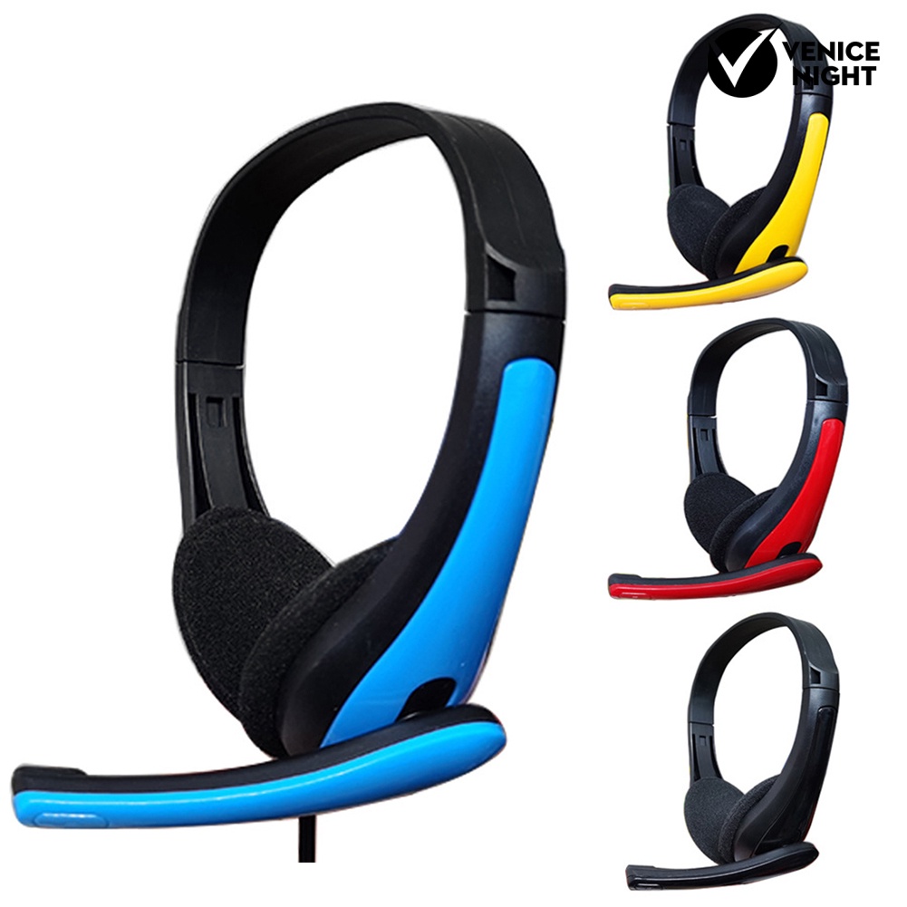 (VNEP) (Berkabel) Headset Gaming Stereo 3.5mm Peredam Kebisingan Headphone Ringan dengan Mikrofon
