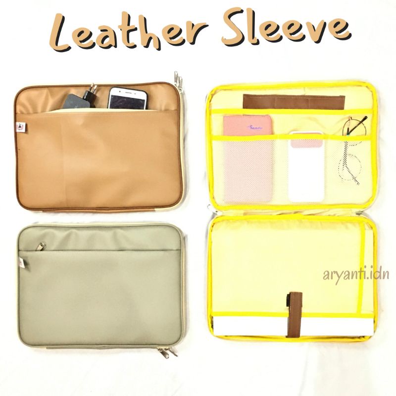 Leather Sleeve Laptop Tas Case Laptop Macbook 13 Inch-14 Inch Anti Air Waterproof