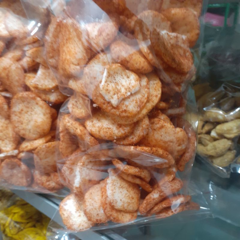 

KERUPUK IKAN KEMPLANG PALEMBANG PEDAS 140GRAM/KRUPUK KILOAN