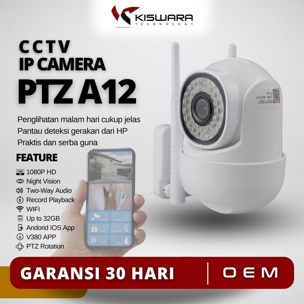 PTZ Wifi Smart Camera Outdoor 1080P - A12 [V380PRO]