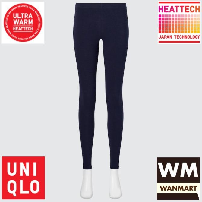 UNIQLO Celana Long John Wanita Heattech Ultra Warm Navy Longjohn
