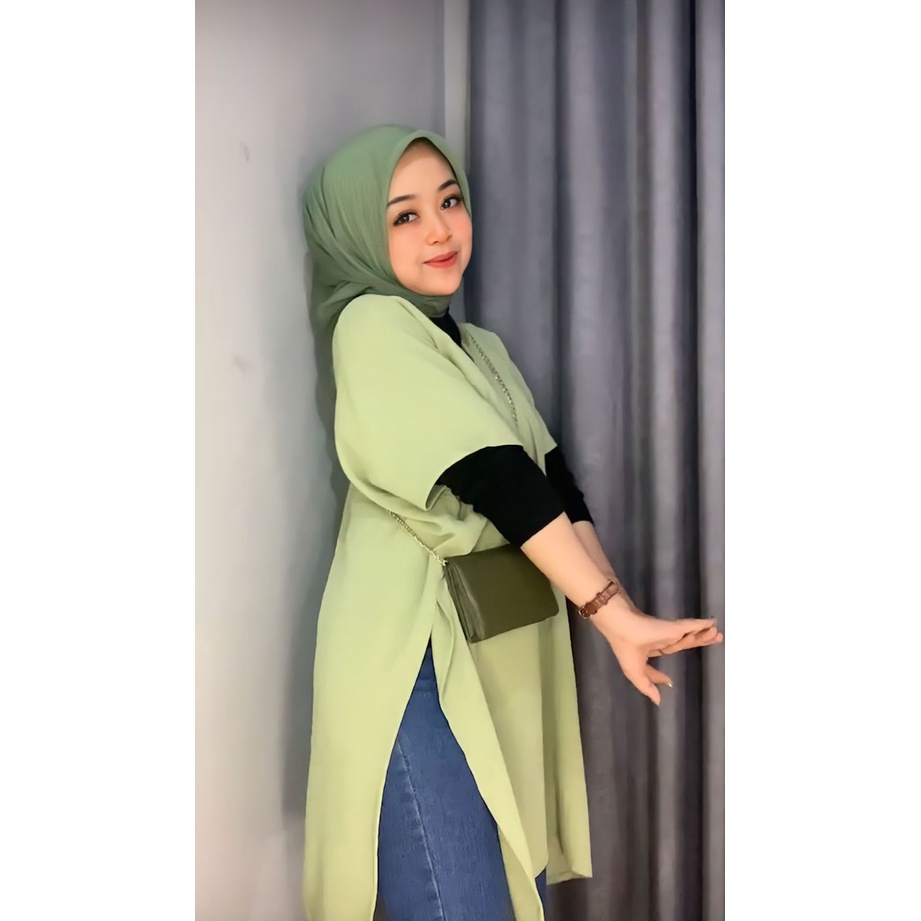 LONG SQUARE TOP ATASAN BLOUSE WANITA CRINKLE / LONG SQUARE NAGITA TERBARU