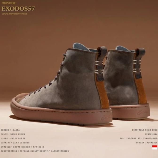 SEPATU EXODOS57 MAGNA BEIGE BROWN | SEPATU CASUAL PRIA ORIGINAL