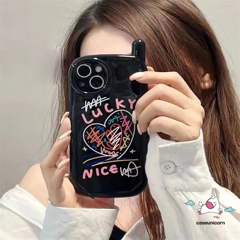 Soft Case Desain Kartun Graffiti Gaya Retro Untuk iPhone 11 12 13 14 Pro MAX 14 7 8 Plus X XR XS MAX