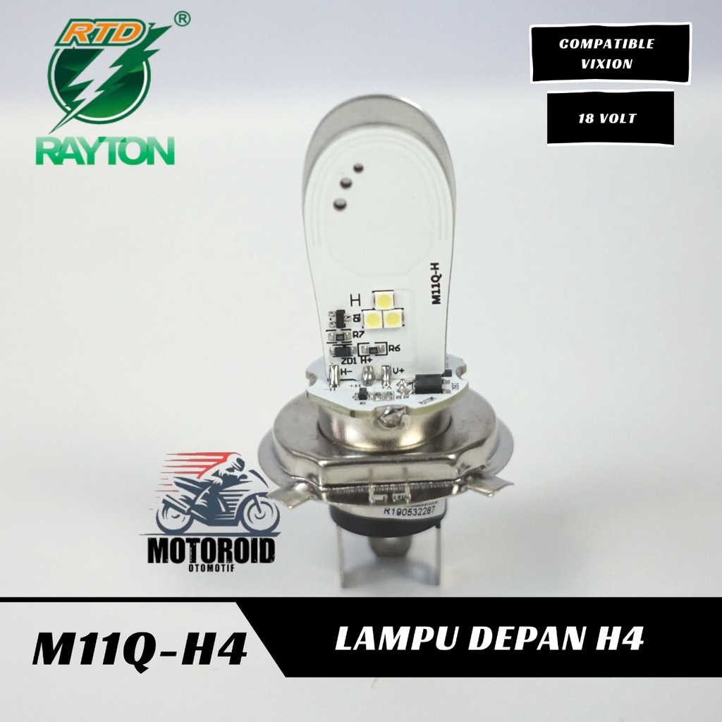 LAMPU MOTOR RAYTON M11Q LED H4 KAKI VIXION BOHLAM HEAD LAMP RTD M11Q H4 ACDC