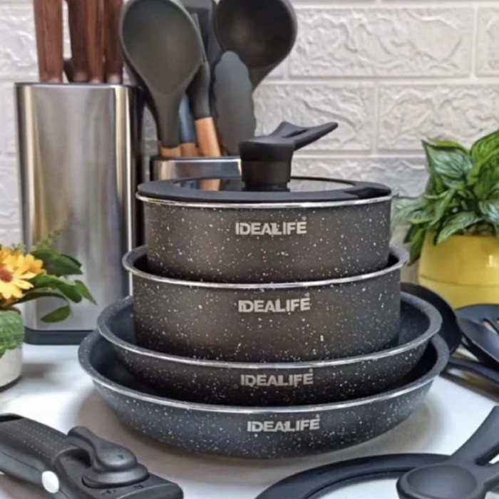 Idealife Panci Marble Set Granite Cookware Set 12pc IL 22a 22 a IL22a