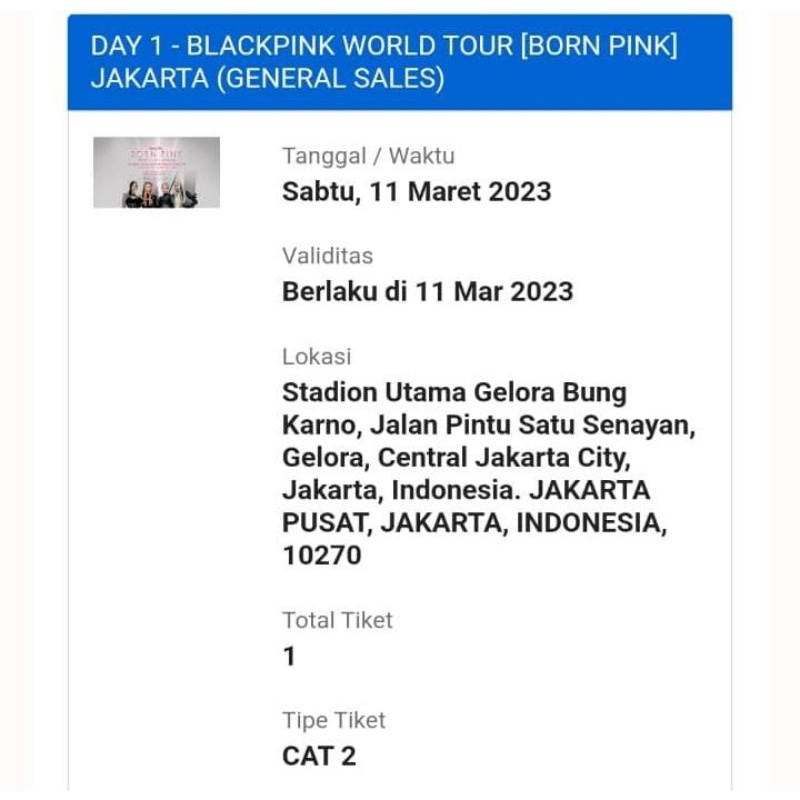 Tiket konser BP