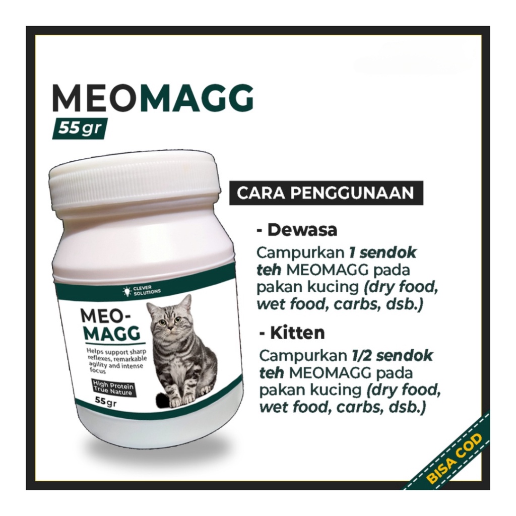 MEOMAGG Maggot Vitamin Pelebat Bulu Kucing Protein Tinggi Penambah Nafsu Makan &amp; Imun Kucing / Anabul [ CS ]