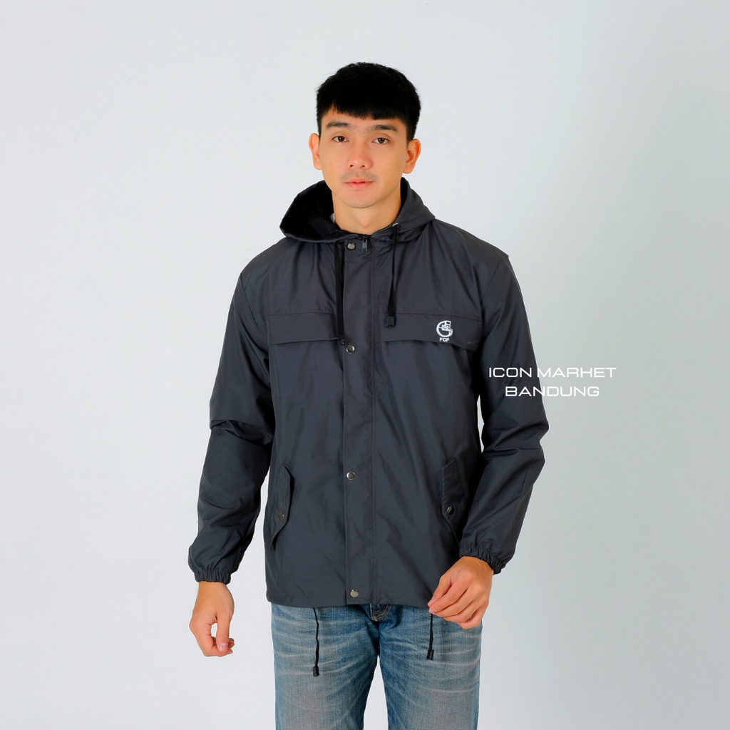 Jaket Parasut Pria Waterproof Model Sinai size M L XL XXL Original FCF  / Jaket Gunung Pria Jumbo Anti Air