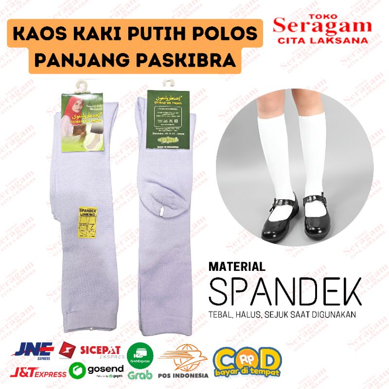 Kaos Kaki Putih Polos Paskibra Pria Wanita Panjang Seragam Sekolah SD SMP SMA