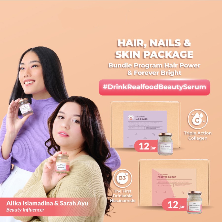 

Realfood Hair, Nails and Skin Package Minuman Birdnest Suplemen Beauty