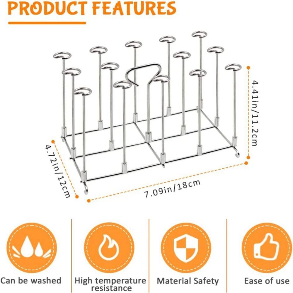 Top Air Fryer Tusuk Berdiri Aksesoris Stainless Steel Holder Grill