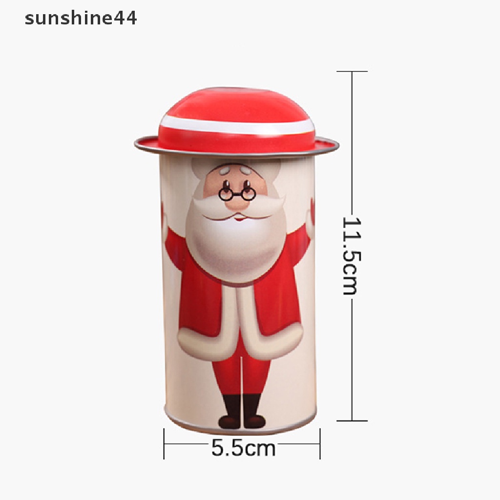 Sunshine 1pc Kotak Permen Kaleng Besi Motif Santa Claus / Snowman Untuk Dekorasi Natal