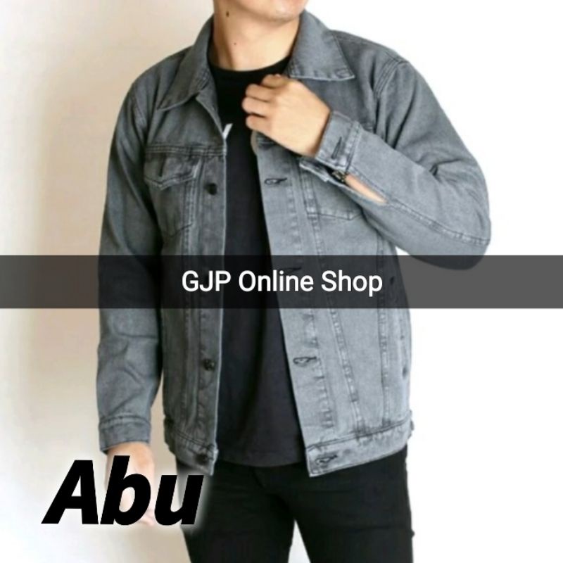 Jaket jeans pria denim size M L XL XXL XXXL XXXXL