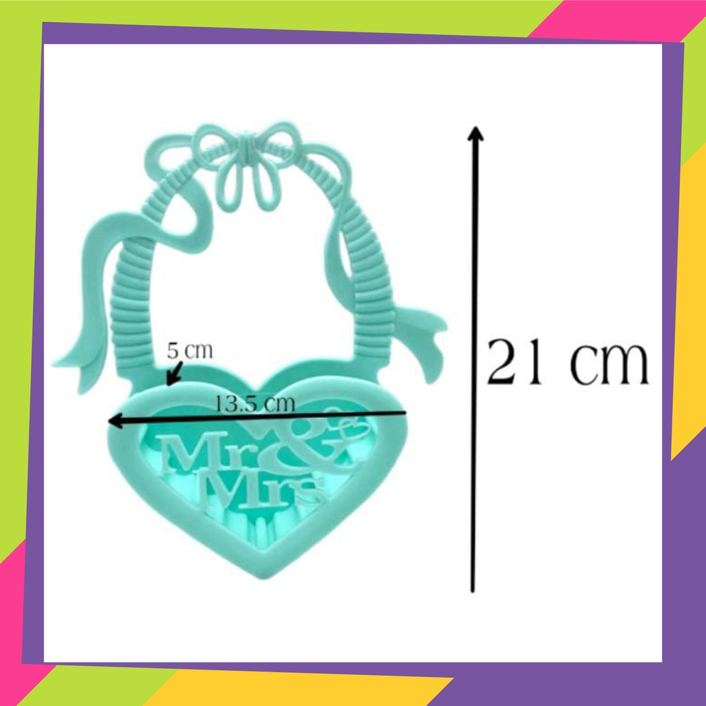 1824D1 / Vas bunga plastik dinding love Mr &amp; Mrs / Pot bunga hias gantung tanaman Artificial