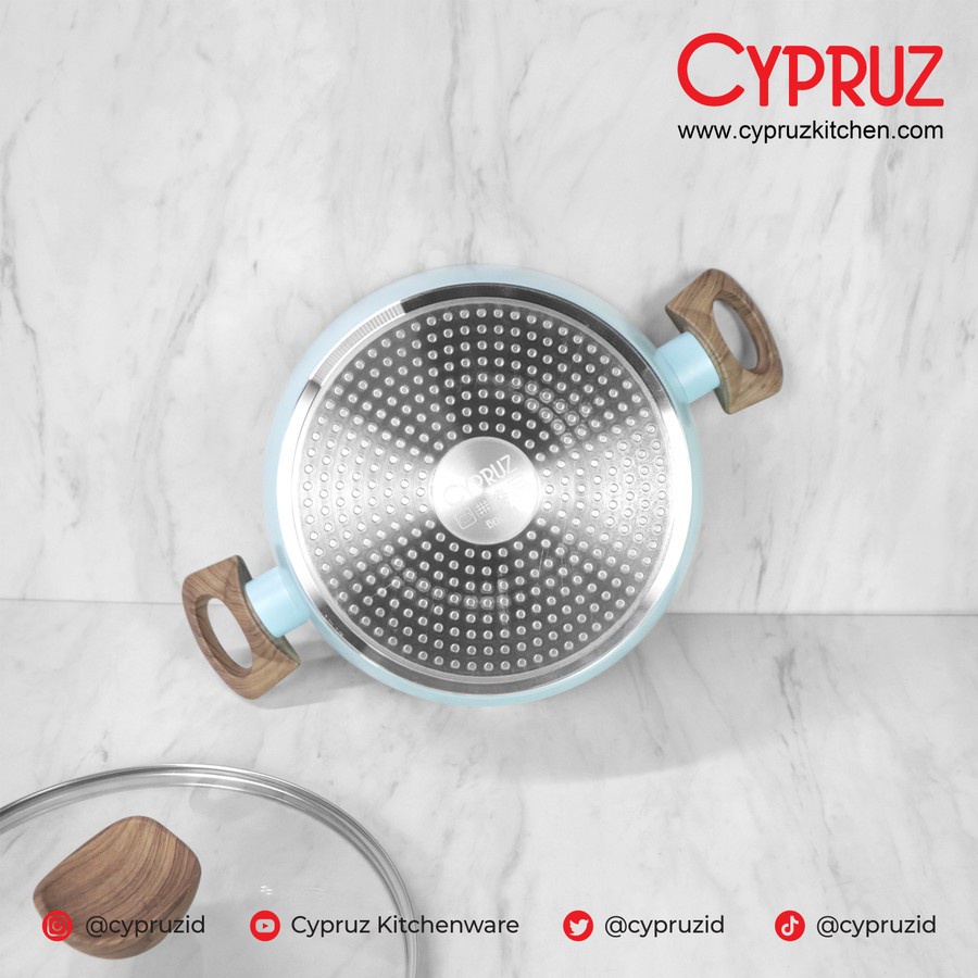 Cypruz PI-0837 Panci Color Marble Casserole + Tutup 24cm