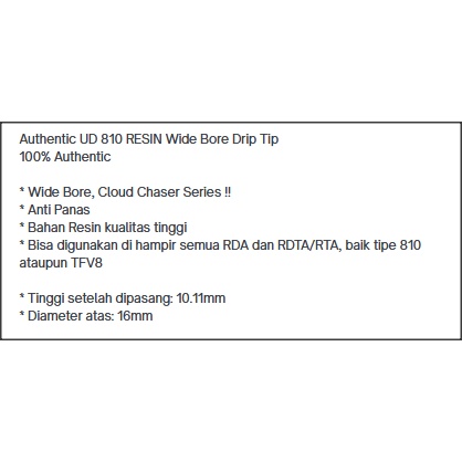 otentiq UD 810 RESIN Wide B0re DripTipx | driptipx