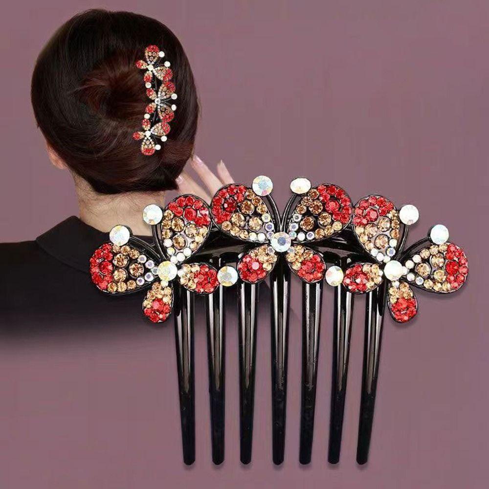 Needway   Sisir Rambut Kupu-Kupu Hiasan Kepala Pengantin Aksesoris Rambut Pengantin Wedding Hair Curler Untuk Wanita Korean Style Hair Clip