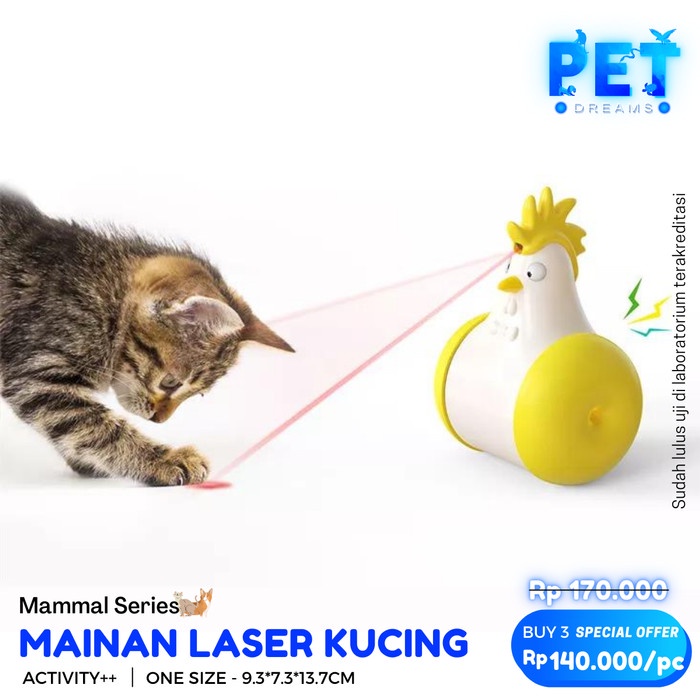 MAINAN LASER KUCING GERAK OTOMATIS PANCINGAN LED KITTEN CAT TEASER TOY