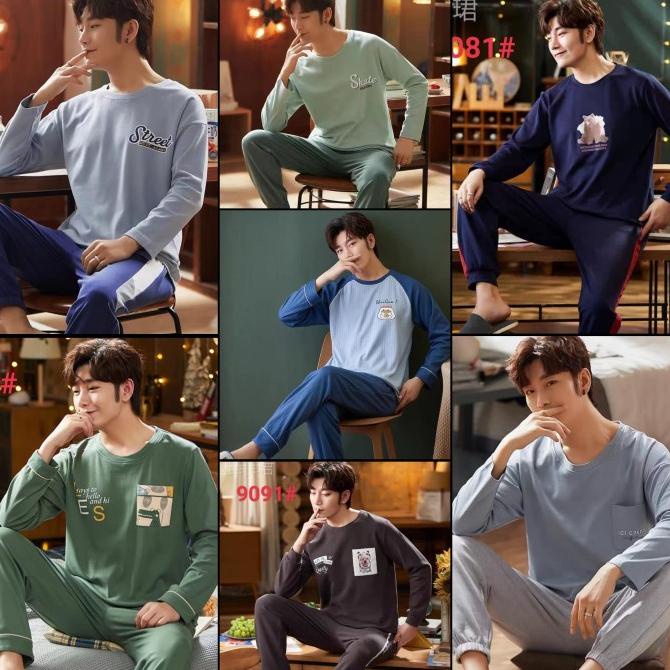 Baju Tidur pria kaos import / piyama PP pria import kaos tebal