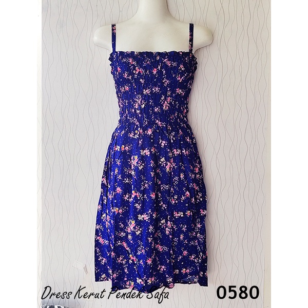 Sweeet Honey ~ Dress Kemben Kerut Dada Pendek Safa Motif Random