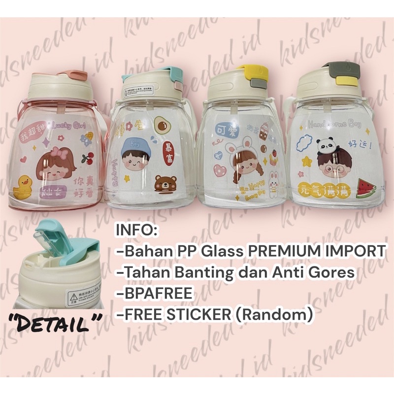 Botol Minum Anak Gemoy Viral 1300ML FREE STIKER