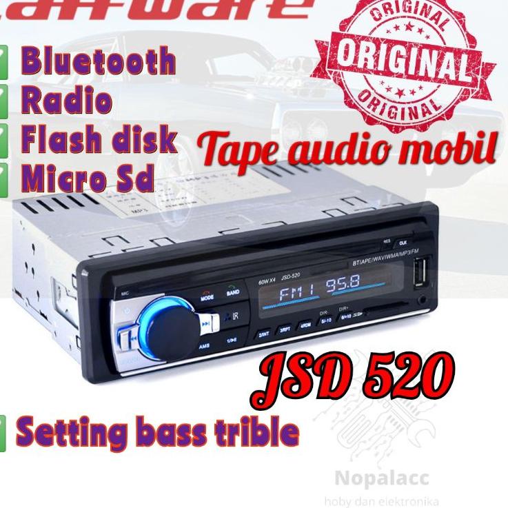 € Tape mobil bluetooth single din / headunit mobil / car audio bluetooth usb memory radio jsd-520 ⇙