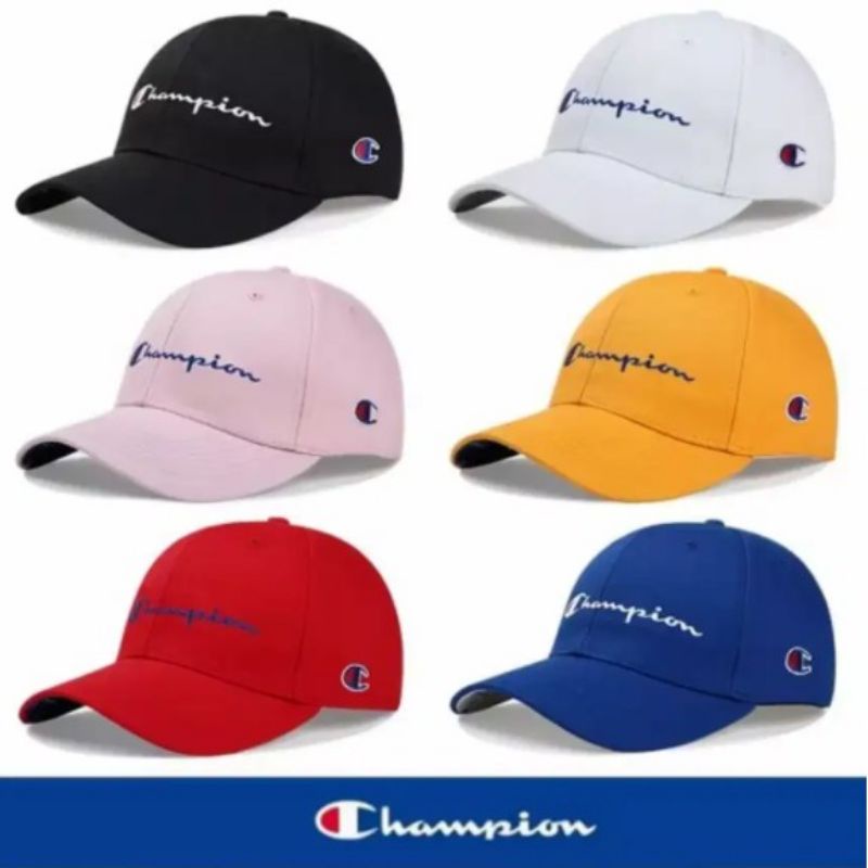 Topi Baseball Champi0n Pria  dan wanita Polos Sport Hitam Premium Lokal bisa bayar di tempat