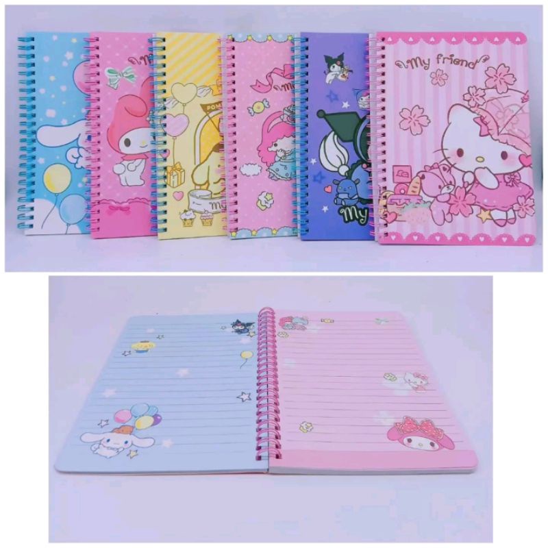 

Diary Ring Hello Kitty My Melody Cinnamoroll Pompompurin Kuromi LTS