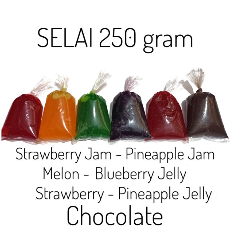 

Selai Curah Rasa Lemon Strawberry Nanas Coklat Semua Rasa All Varian Rasa 500 Gram