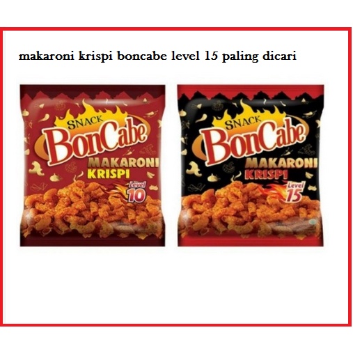 Boncabe Makaroni Krispi Level 15 Level 10 dan Level 2 Harga satuan | enak pedasnya sesuai selera