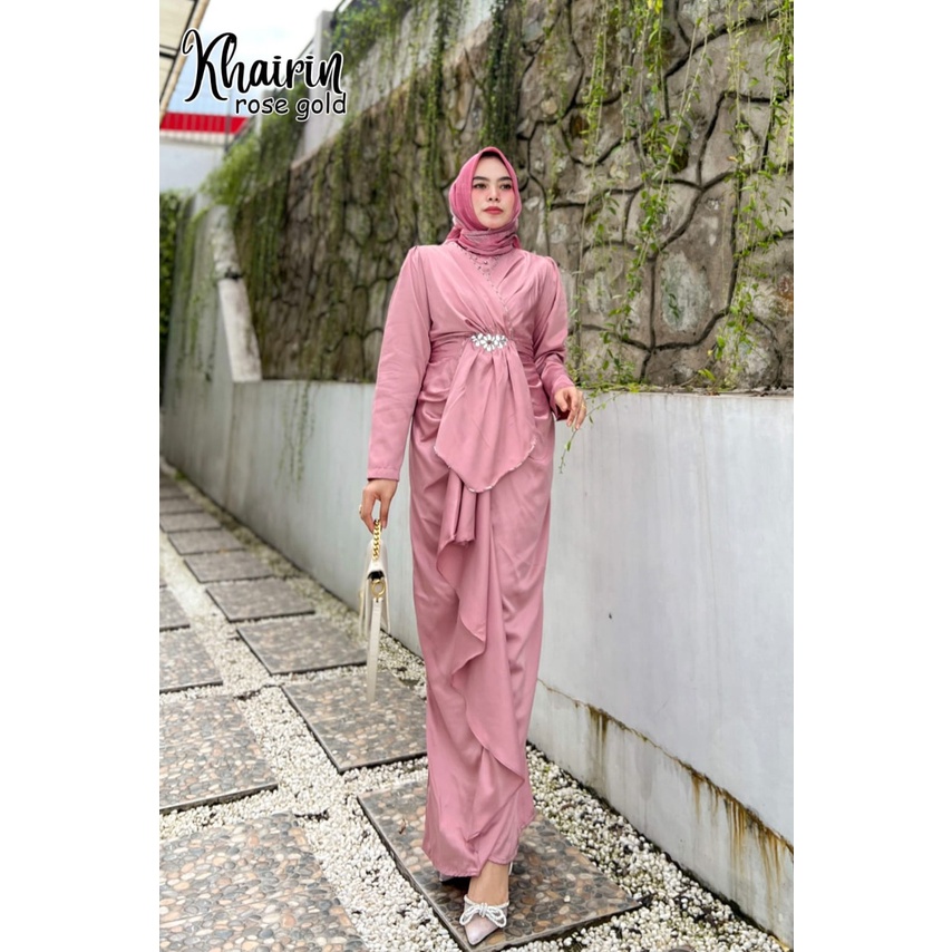 GAMIS KONDANGAN POLOS KHAIRIN DRESS PESTA MUSLIMAH