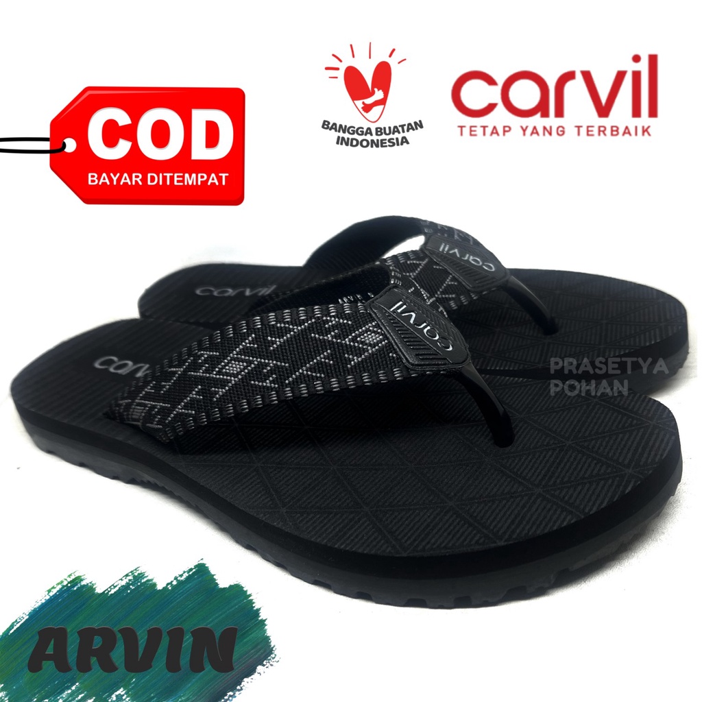 Sandal Pria Carvil Original Anti Air - Sendal Carvil Tartan