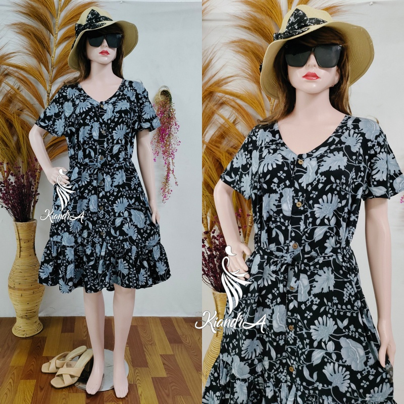 Kiandra - Dress Midi Full Kancing