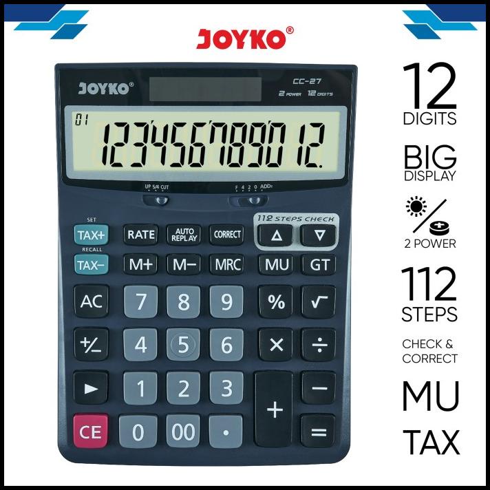 

Calculator / Kalkulator Joyko Cc-27 / 12 Digits / Check Correct