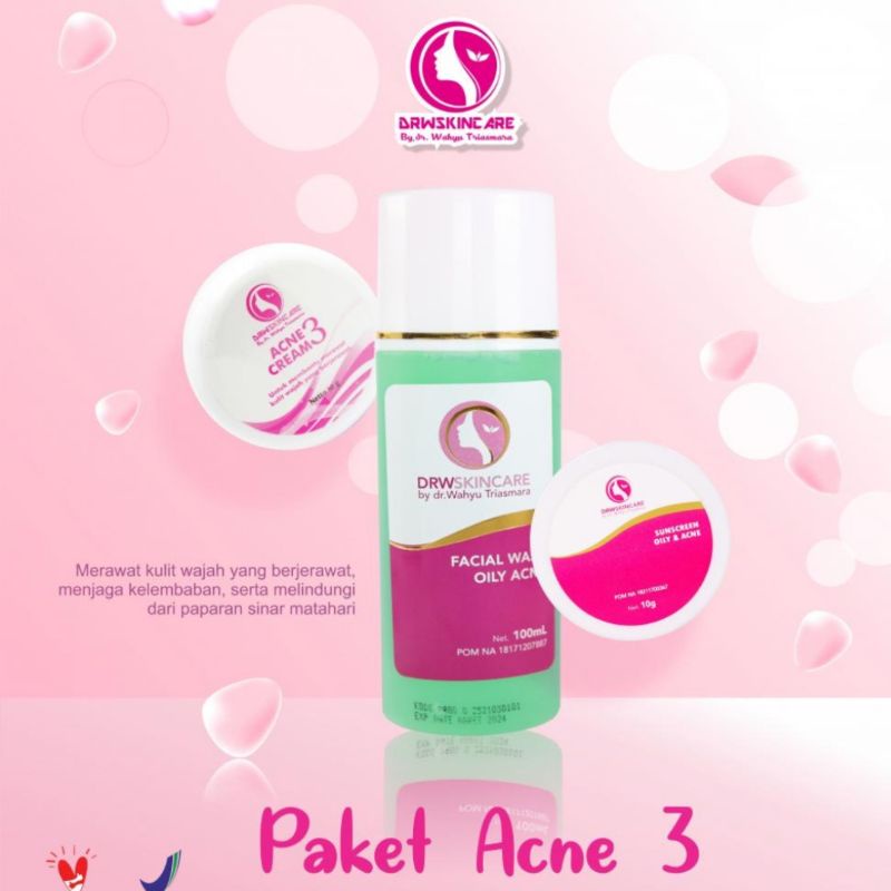 DRW SKINCARE/PAKET ACNE 3 DRW SKINCARE/PAKET ACNE 3/PAKET ACNE/PAKET JERAWAT/ACNE/JERAWAT